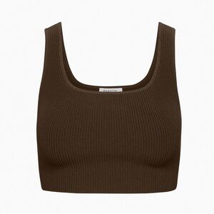 Babaton brown ribbed cropped tank top